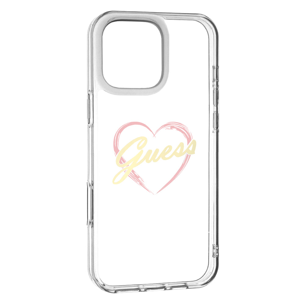 Hoesje voor Apple iPhone 16 Pro Max, Guess, IML Heart, Transparant