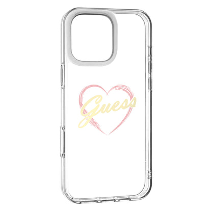Hoesje voor Apple iPhone 16 Pro Max, Guess, IML Heart, Transparant