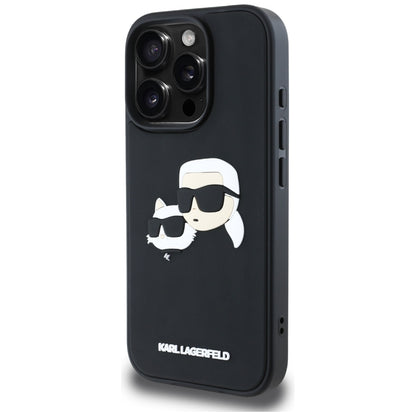 Hoes voor Apple iPhone 16 Pro Max, Karl Lagerfeld, 3D Rubber Karl & Choupette, Zwart