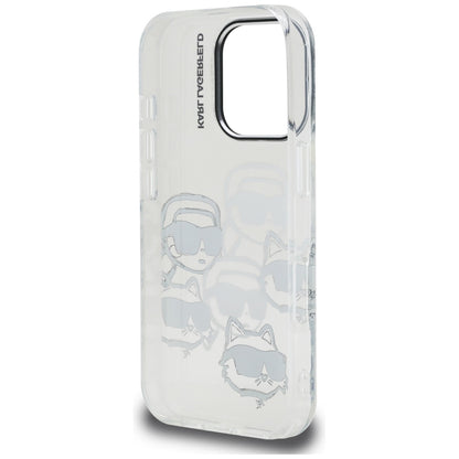 Hoesje voor Apple iPhone 16 Pro Max, Karl Lagerfeld, IML Luxury Multi Head Pattern, Transparant