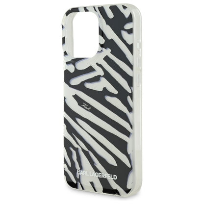 Hoes voor Apple iPhone 16 Pro Max, Karl Lagerfeld, IML Luxury Zebra Pattern met Band, Zwart