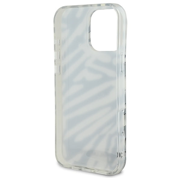 Hoes voor Apple iPhone 16 Pro Max, Karl Lagerfeld, IML Luxury Zebra Pattern met Band, Zwart