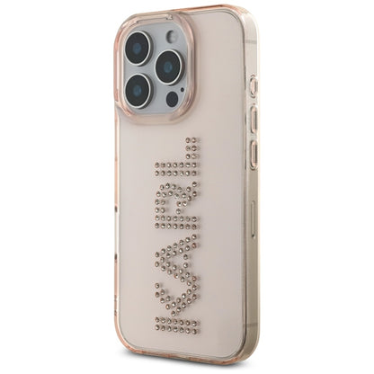 Hoes voor Apple iPhone 16 Pro Max, Karl Lagerfeld, IML Rhinestones Pink Logo, Roze