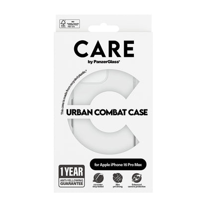 Hoes voor Apple iPhone 16 Pro Max, PanzerGlass, Care Urban Combat, Transparant