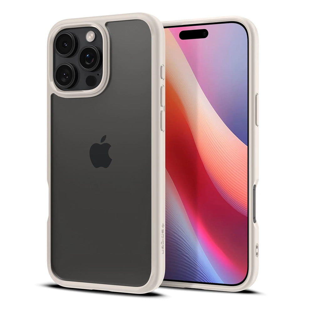 Hoes voor Apple iPhone 16 Pro Max, Spigen, Ultra Hybrid, Beige ACS08385