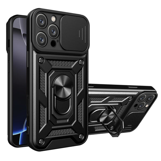 Hoes voor Apple iPhone 16 Pro Max, Techsuit, CamShield, Zwart