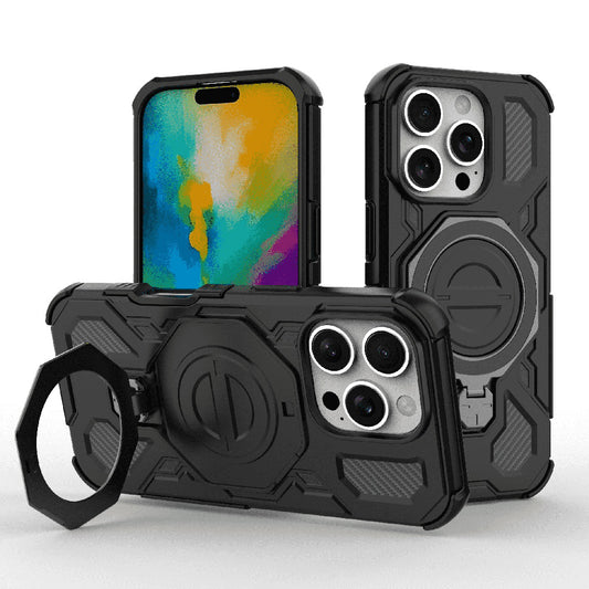 Hoes voor Apple iPhone 16 Pro Max, Techsuit, Carbon Shield Pro, Zwart