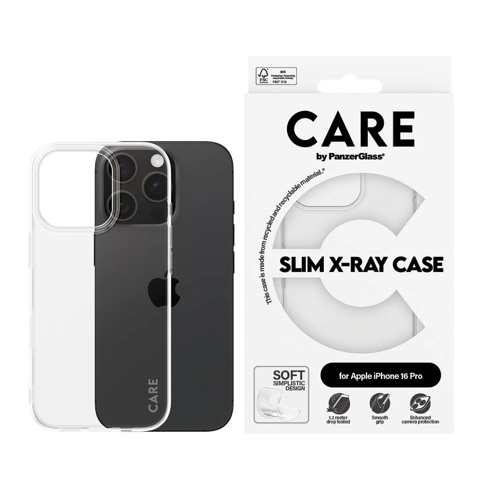 Hoes voor Apple iPhone 16 Pro, PanzerGlass, Care Fashionable, Transparant