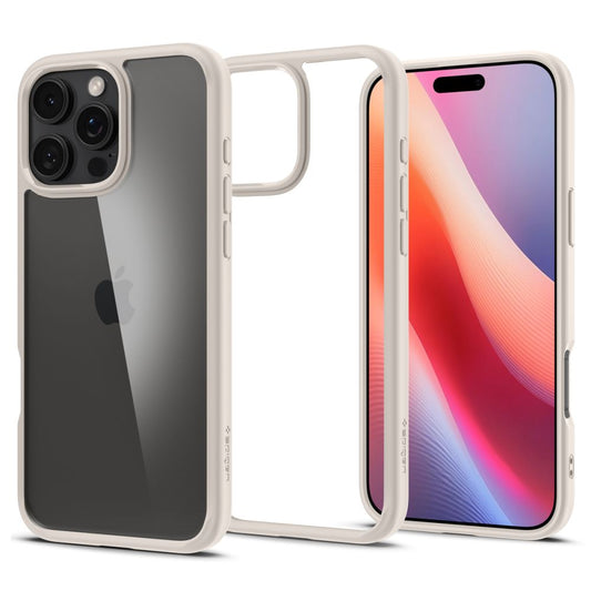 Hoes voor Apple iPhone 16 Pro, Spigen, Ultra Hybrid, Beige ACS08127