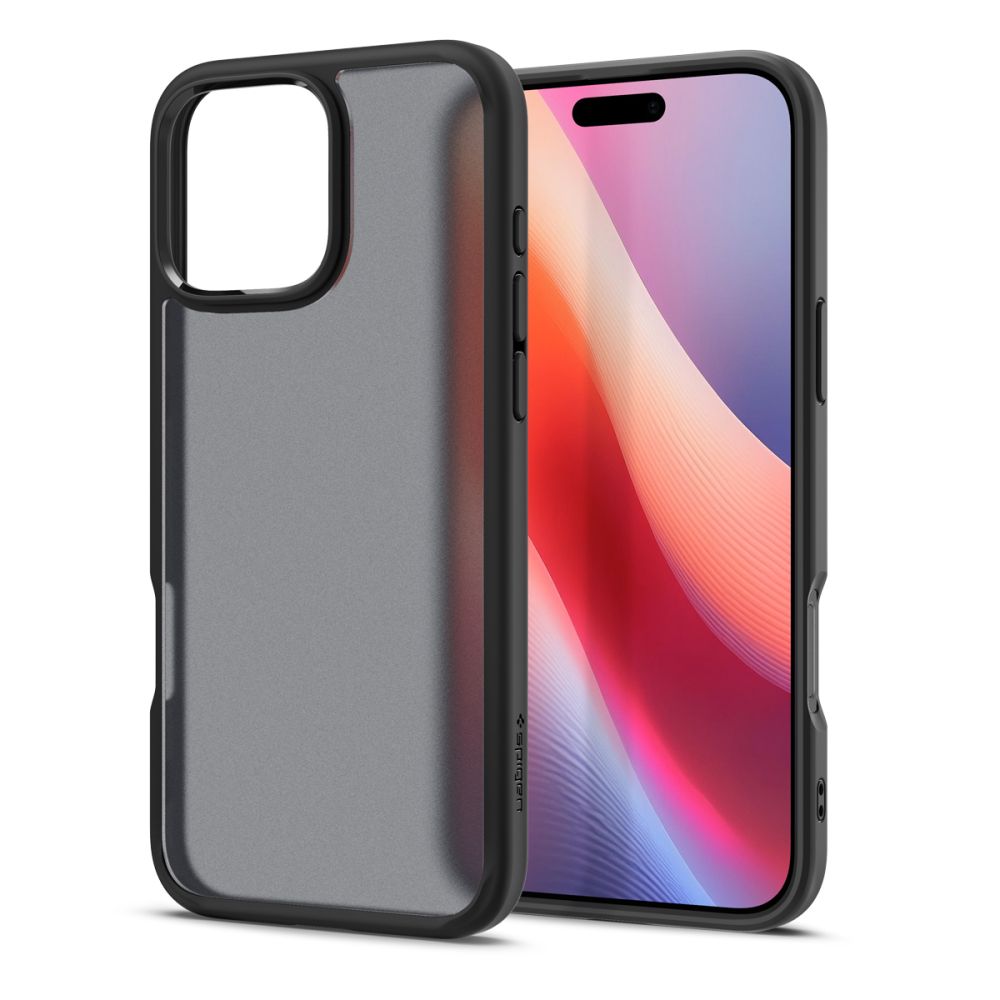 Hoes voor Apple iPhone 16 Pro, Spigen, Ultra Hybrid, Zwart Satijn ACS08124