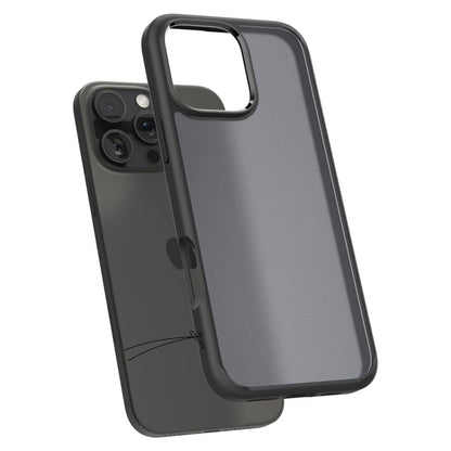 Hoes voor Apple iPhone 16 Pro, Spigen, Ultra Hybrid, Zwart Satijn ACS08124