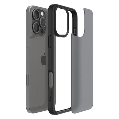Hoes voor Apple iPhone 16 Pro, Spigen, Ultra Hybrid, Zwart Satijn ACS08124