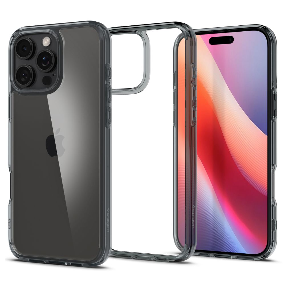 Hoes voor Apple iPhone 16 Pro, Spigen, Ultra Hybrid, Rookkleurig ACS08123