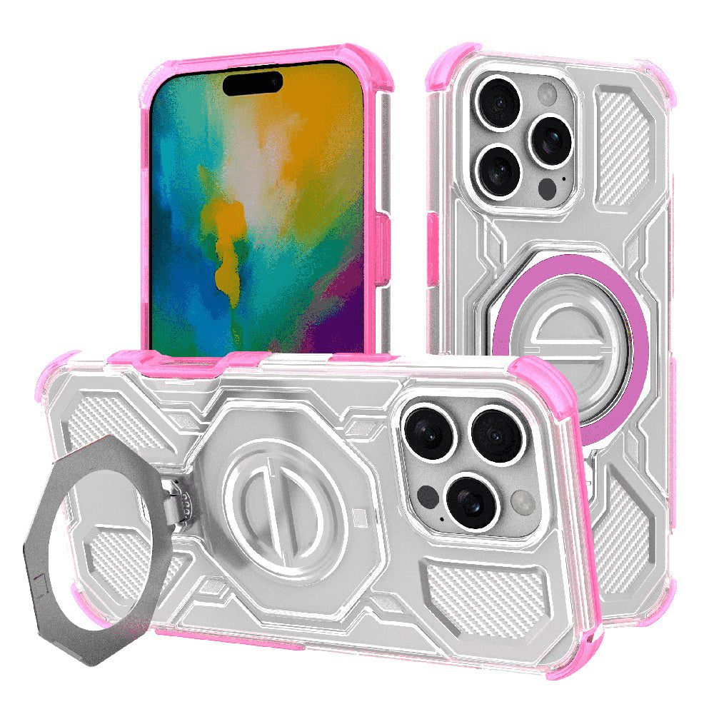 Hoes voor Apple iPhone 16 Pro, Techsuit, Carbon Shield Pro, Roze