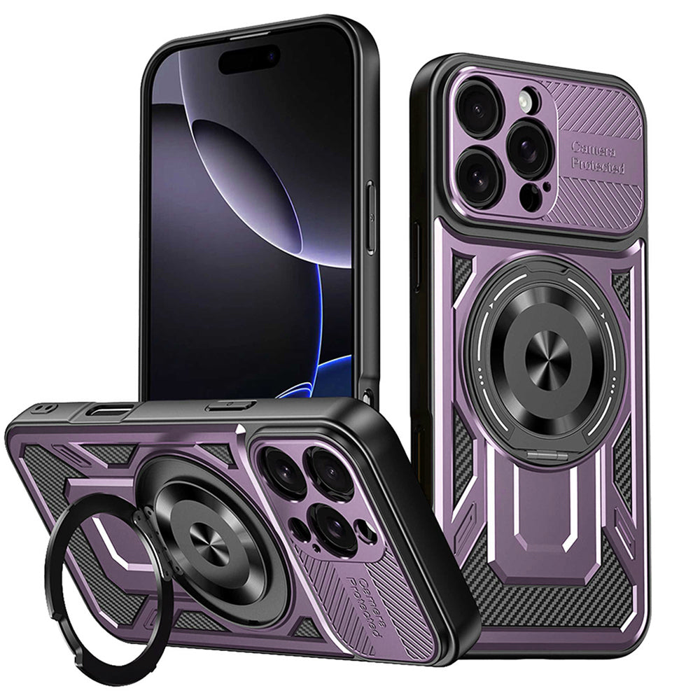 Hoes voor Apple iPhone 16 Pro, Techsuit, RuggedCam, Paars