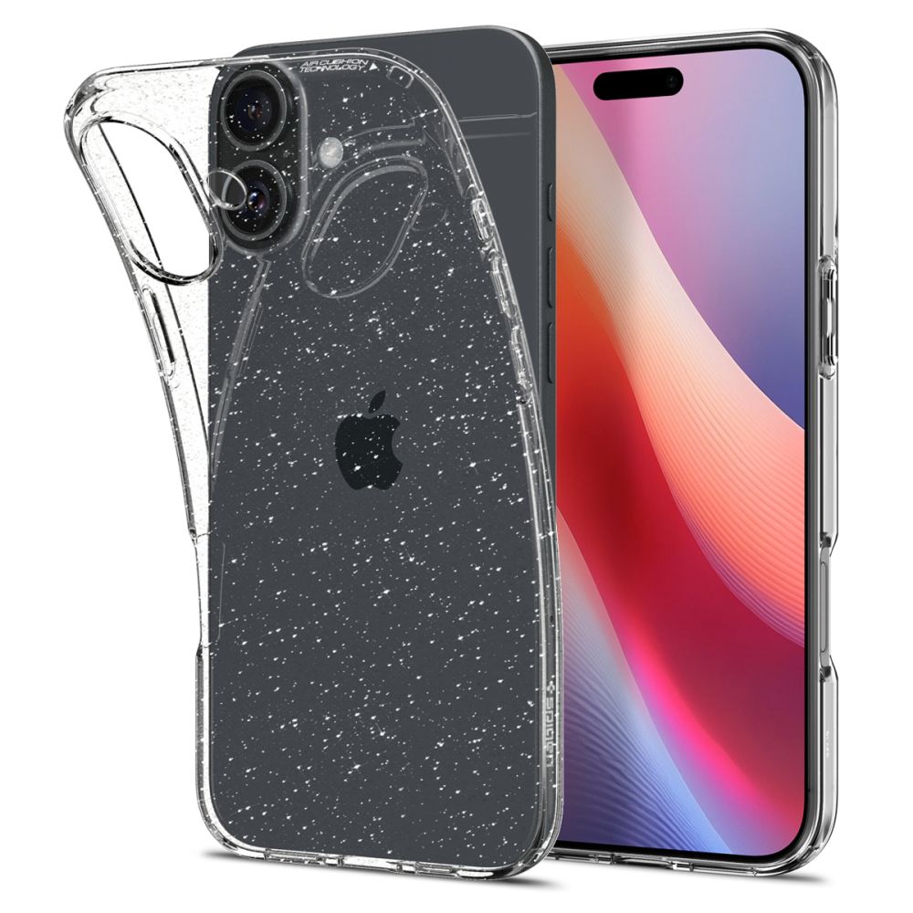 Hoesje voor Apple iPhone 16, Spigen, Liquid Crystal Glitter, Transparant ACS08192