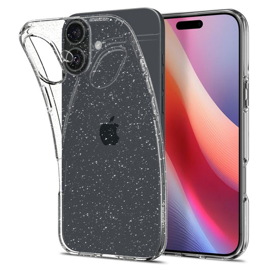 Hoesje voor Apple iPhone 16, Spigen, Liquid Crystal Glitter, Transparant ACS08192