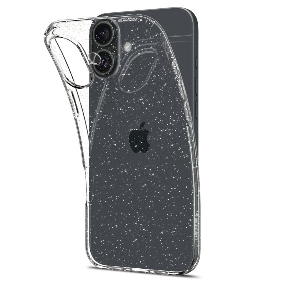 Hoesje voor Apple iPhone 16, Spigen, Liquid Crystal Glitter, Transparant ACS08192