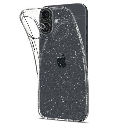 Hoesje voor Apple iPhone 16, Spigen, Liquid Crystal Glitter, Transparant ACS08192