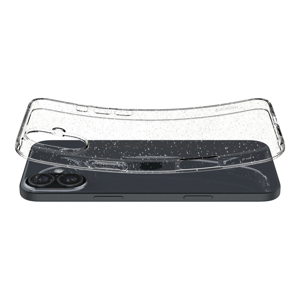 Hoesje voor Apple iPhone 16, Spigen, Liquid Crystal Glitter, Transparant ACS08192