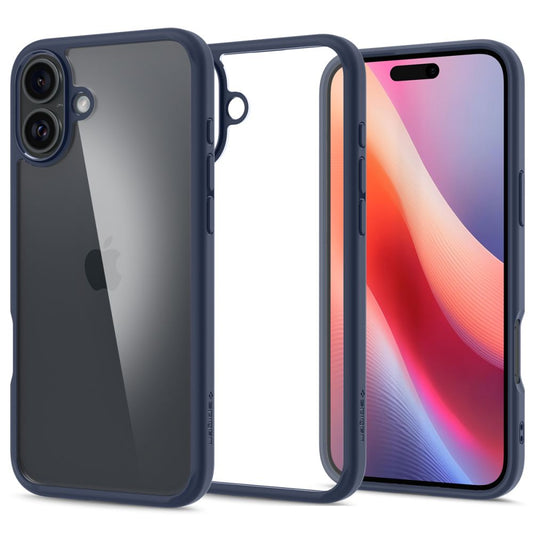 Hoes voor Apple iPhone 16, Spigen, Ultra Hybrid, Marineblauw