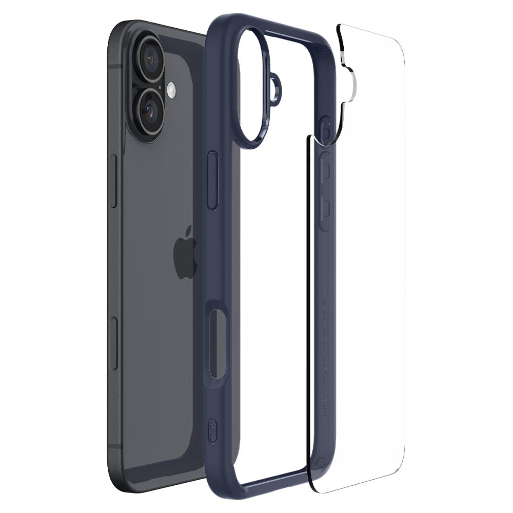 Hoes voor Apple iPhone 16, Spigen, Ultra Hybrid, Marineblauw