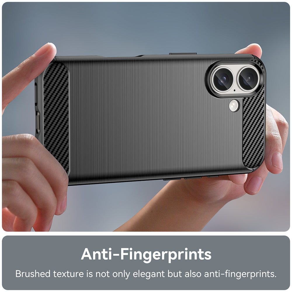 Hoes voor Apple iPhone 16, Techsuit, Carbon, Zwart