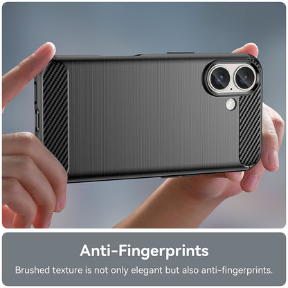 Hoes voor Apple iPhone 16, Techsuit, Carbon, Zwart
