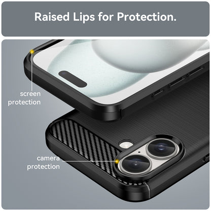 Hoes voor Apple iPhone 16, Techsuit, Carbon, Zwart