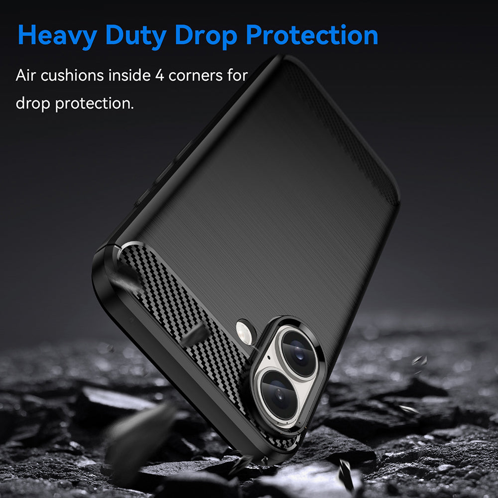 Hoes voor Apple iPhone 16, Techsuit, Carbon, Zwart