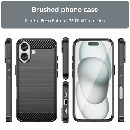 Hoes voor Apple iPhone 16, Techsuit, Carbon, Zwart