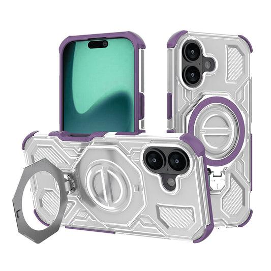 Hoes voor Apple iPhone 16, Techsuit, Carbon Shield Pro, Paars