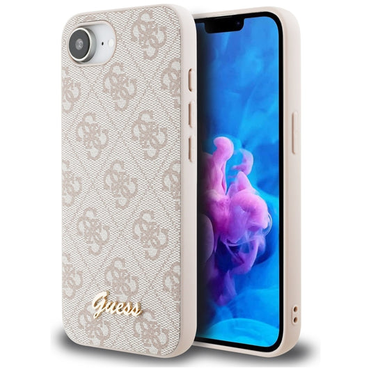 Hoes voor Apple iPhone 16e, Guess, 4G Script Logo, Roze