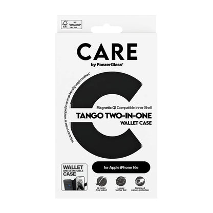 Hoes voor Apple iPhone 16e, PanzerGlass, Care Feature Tango Two-in-One, Zwart