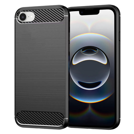 Hoes voor Apple iPhone 17e / 16e, Techsuit, Carbon, Zwart