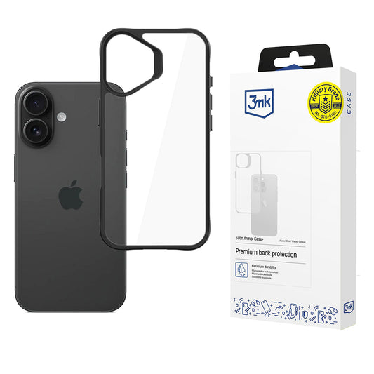 Hoes voor Apple iPhone 17, 3MK, Satin Armor Case+, Zwart