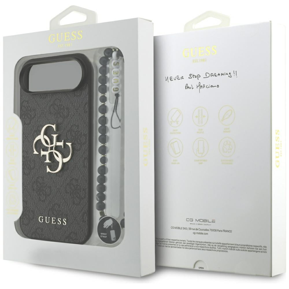 Hoes voor Apple iPhone 17 Air, Guess, 4G Classic Logo met Band, Zwart