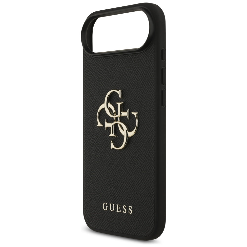 Hoes voor Apple iPhone 17 Air, Guess, 4G Grained Big en Classic Logo, Zwart