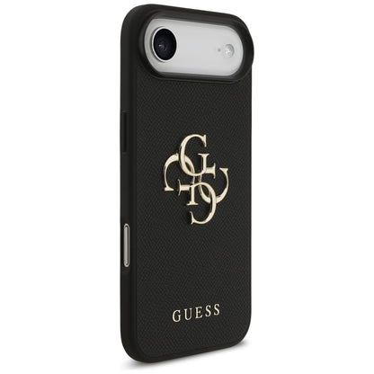 Hoes voor Apple iPhone 17 Air, Guess, 4G Grained Big en Classic Logo, Zwart