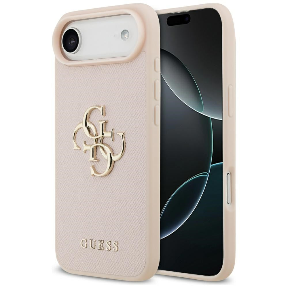 Hoes voor Apple iPhone 17 Air, Guess, 4G Grained Big and Classic Logo, Roze