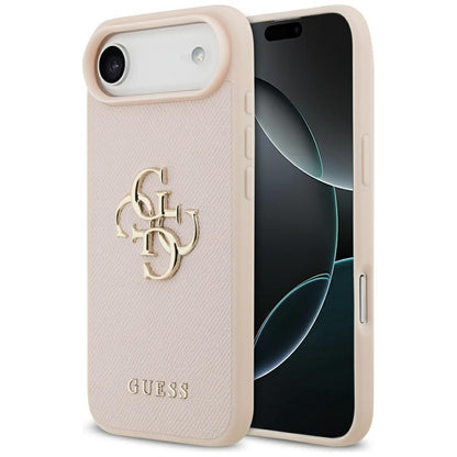 Hoes voor Apple iPhone 17 Air, Guess, 4G Grained Big and Classic Logo, Roze