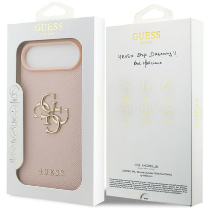 Hoes voor Apple iPhone 17 Air, Guess, 4G Grained Big and Classic Logo, Roze