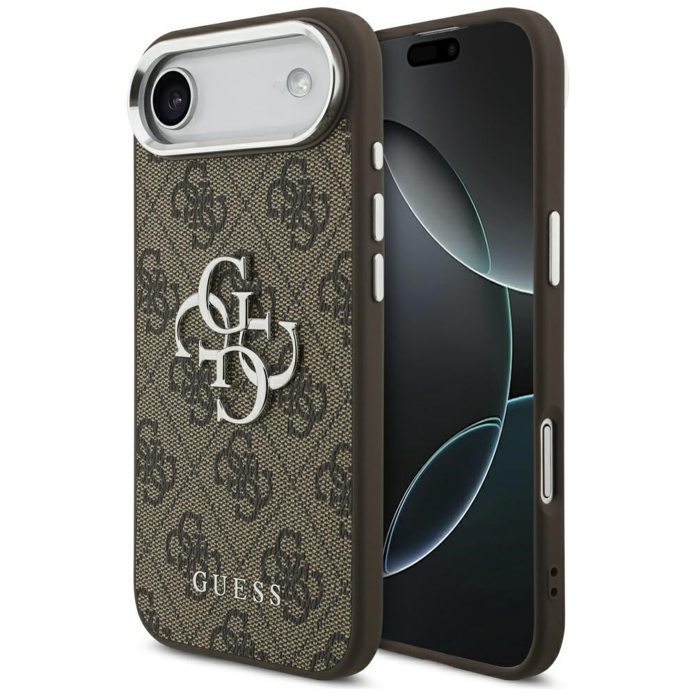 Hoes voor Apple iPhone 17 Air, Guess, Big 4G Logo Classic, Bruin Zilver