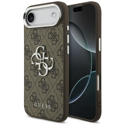Hoes voor Apple iPhone 17 Air, Guess, Big 4G Logo Classic, Bruin Zilver