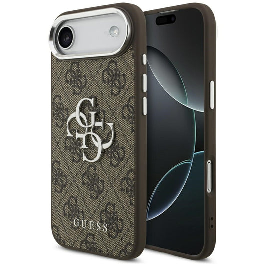 Hoes voor Apple iPhone 17 Air, Guess, Big 4G Logo Classic, Bruin Zilver