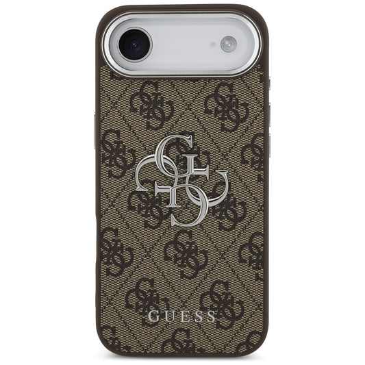 Hoes voor Apple iPhone 17 Air, Guess, Big 4G Logo Classic, Bruin Zilver