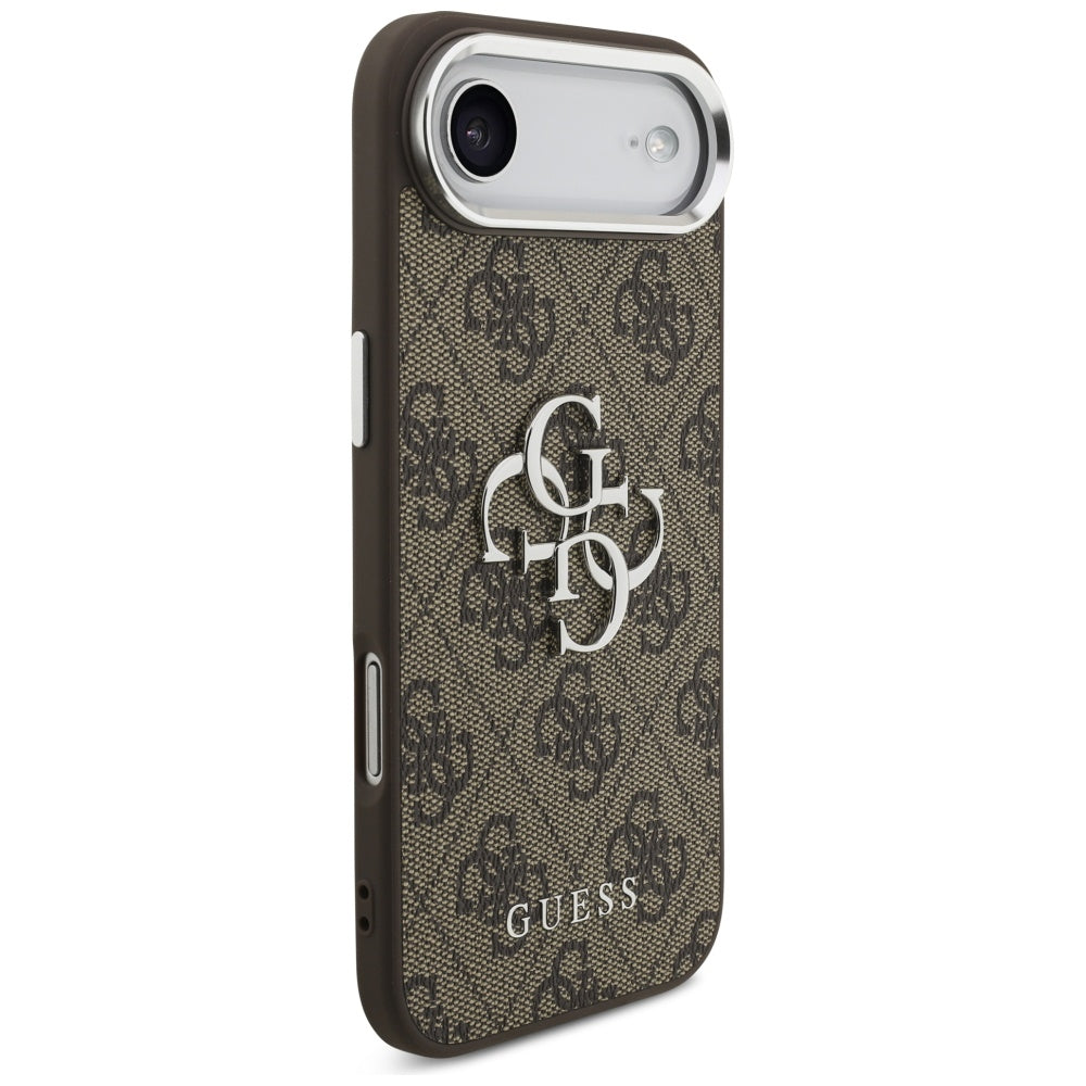 Hoes voor Apple iPhone 17 Air, Guess, Big 4G Logo Classic, Bruin Zilver