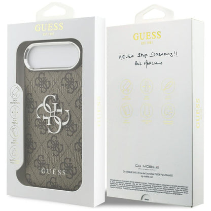 Hoes voor Apple iPhone 17 Air, Guess, Big 4G Logo Classic, Bruin Zilver