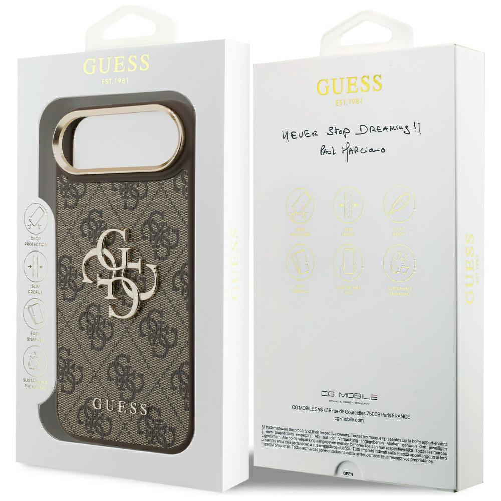 Hoes voor Apple iPhone 17 Air, Guess, Big 4G Logo Classic, Goudbruin