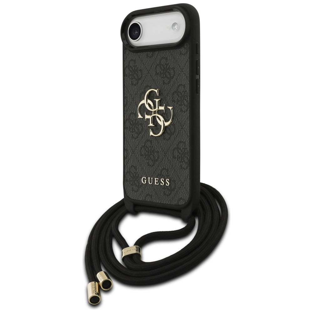 Hoes voor Apple iPhone 17 Air, Guess, Crossbody Cord 4G Big Log, Zwart
